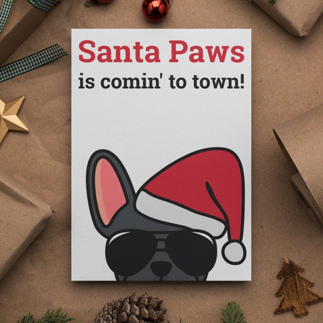 Tarjeta de Bulldog franco-negro para Navidades de  (Subido por el creador)