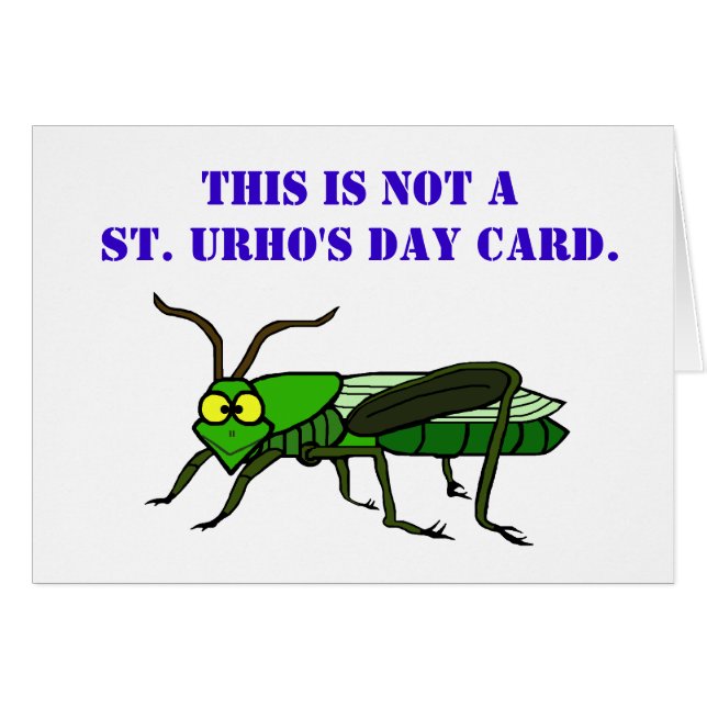 Tarjeta de bullying de Grasshopper de St. Urho (Anverso (Horizontal))