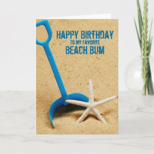Tarjeta de Bum Happy Birthday Beach