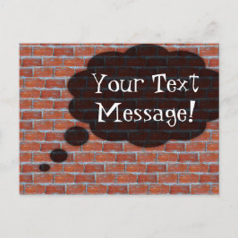 Tarjeta de burbuja de pensamiento de pared de ladr