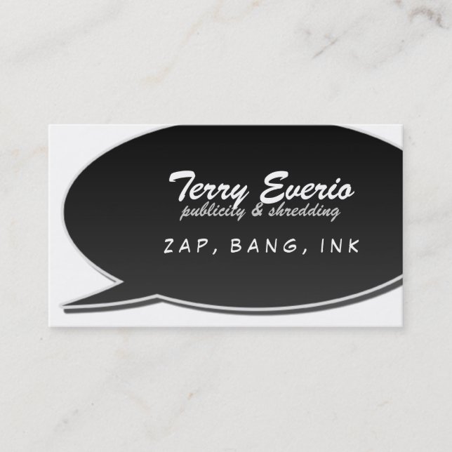 Tarjeta de burbuja de voz negra (Anverso)