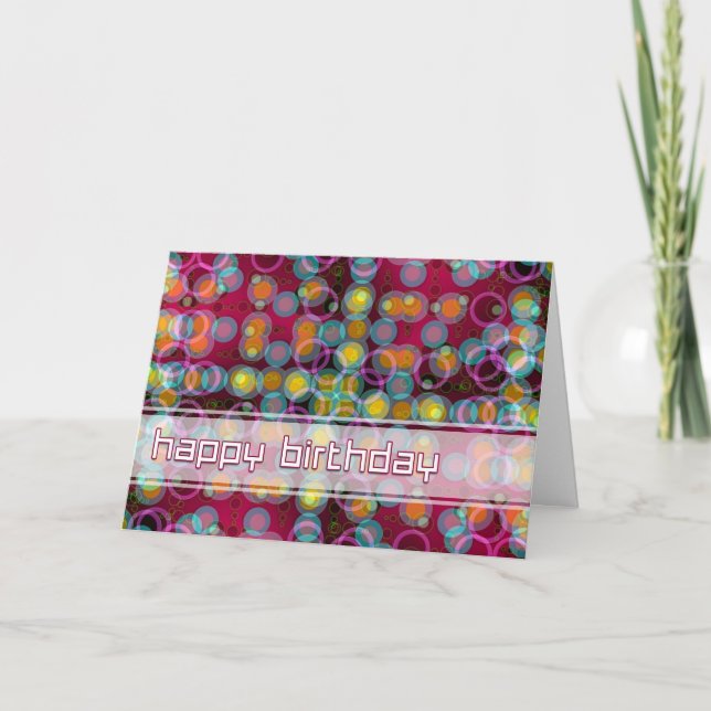 Tarjeta de burbujas de cumpleaños feliz (Anverso)