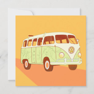 Tarjeta de bus Cute Retro, Tarjeta de Van Retro, A