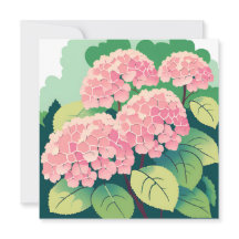 Tarjeta de Bush de Hydrangea Rosa