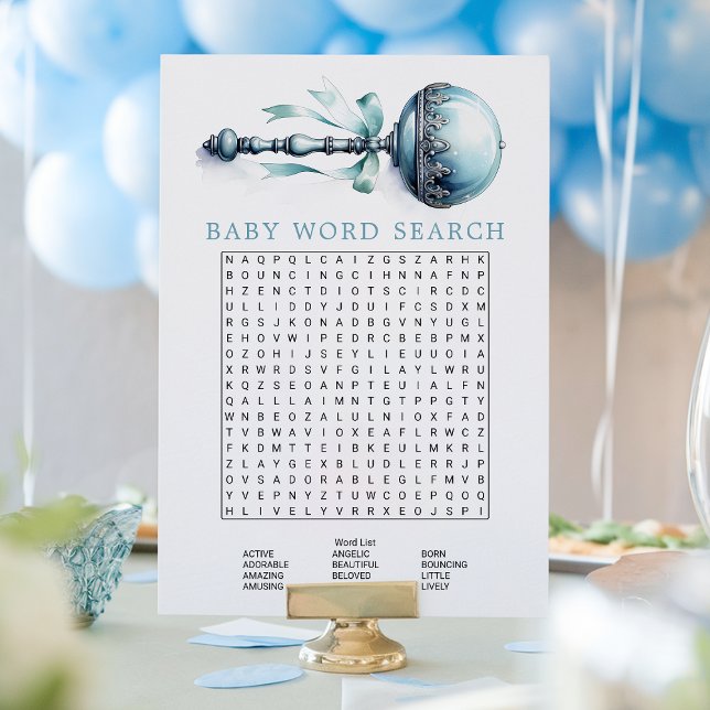 Tarjeta de búsqueda de palabras para bebé niño con (Subido por el creador)
