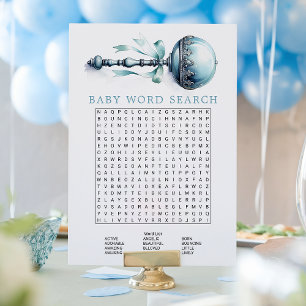 Tarjeta de búsqueda de palabras para bebé niño son