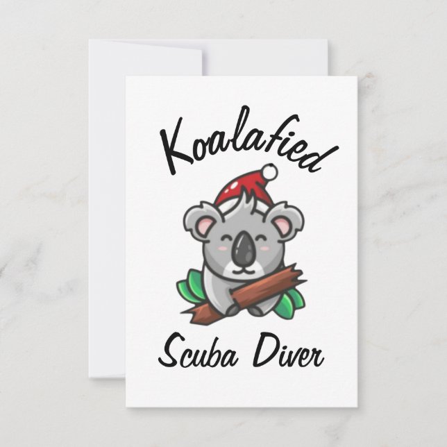 Tarjeta de buzo con koalas (Anverso)