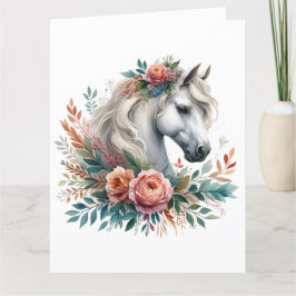 Tarjeta de caballo acuarela