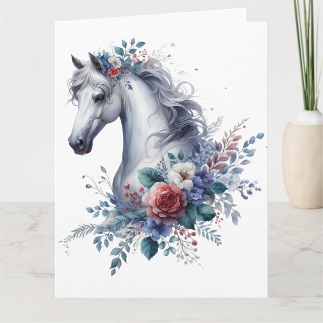 Tarjeta de caballo acuarela (Anverso)