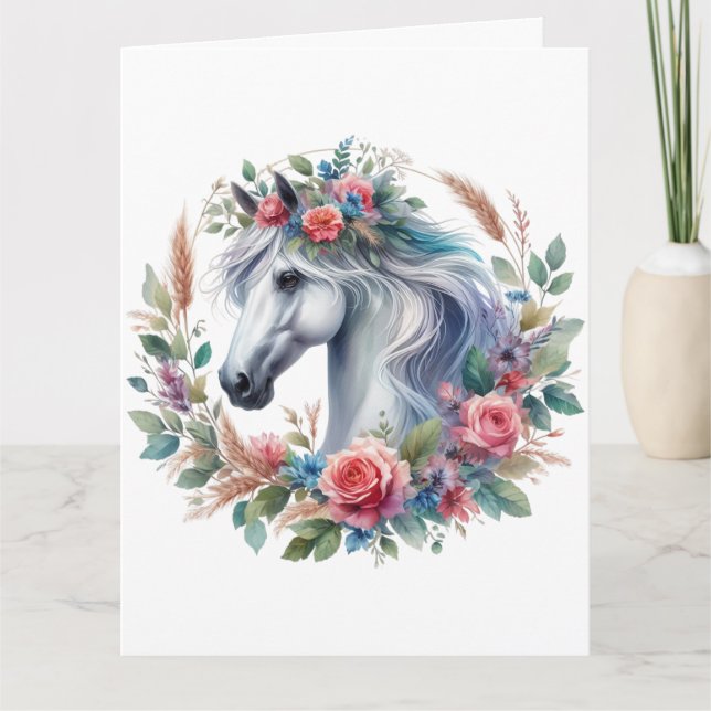 Tarjeta de caballo acuarela (Anverso)