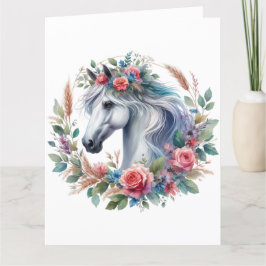 Tarjeta de caballo acuarela