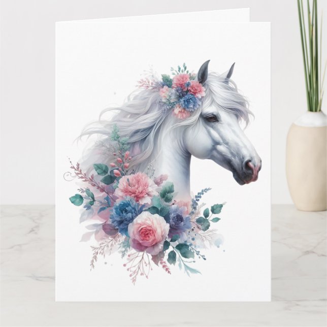 Tarjeta de caballo acuarela (Anverso)