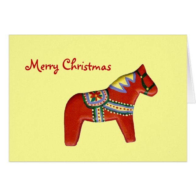 Tarjeta de caballo Dala para navidades (Anverso (Horizontal))