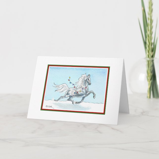 Tarjeta de caballo divertida para Navidades (Anverso)