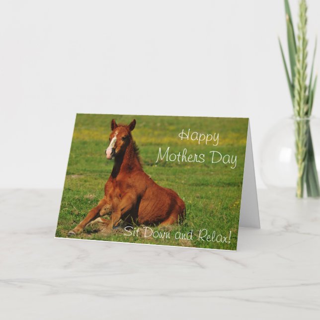 Tarjeta de caballo Feliz Día de la Madre (Anverso)