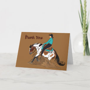 Tarjeta de caballo personalizado Paint Reining