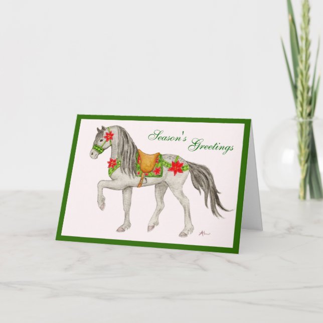 Tarjeta de caballo Poinsettia (Anverso)