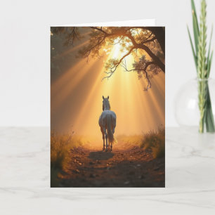 Tarjeta de caballo radiante de año nuevo