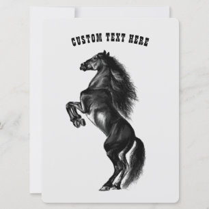 Tarjeta de caballo salvaje vertical con texto Pers