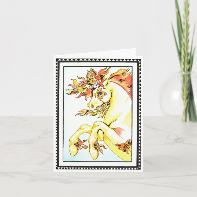 Tarjeta de caballo trueno - amarillo (Anverso)