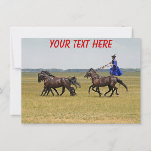 Tarjeta de caballo y caballo de Hungría personaliz