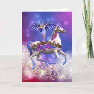 Tarjeta de caballo y faerie para navidades