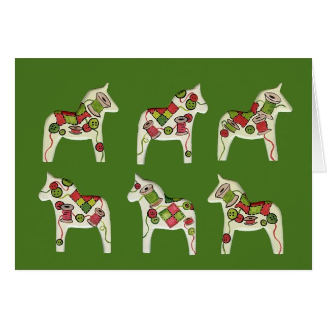 Tarjeta de caballos de coser en blanco (Anverso (Horizontal))