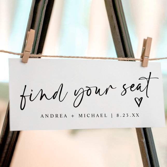 Tarjeta de cabecera de la tabla de asientos para b (Wedding Seating Chart Header Card - Find Your Seat)