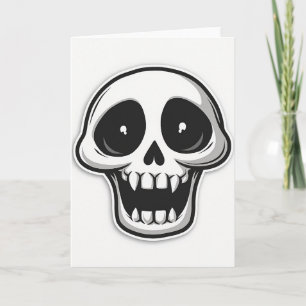 Tarjeta de Cabeza de Esqueleto Espeluznante