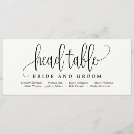 Tarjeta de cabeza de plan de asientos - Caligrafía