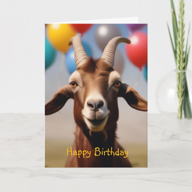 Tarjeta de cabra feliz cumpleaños (Anverso)