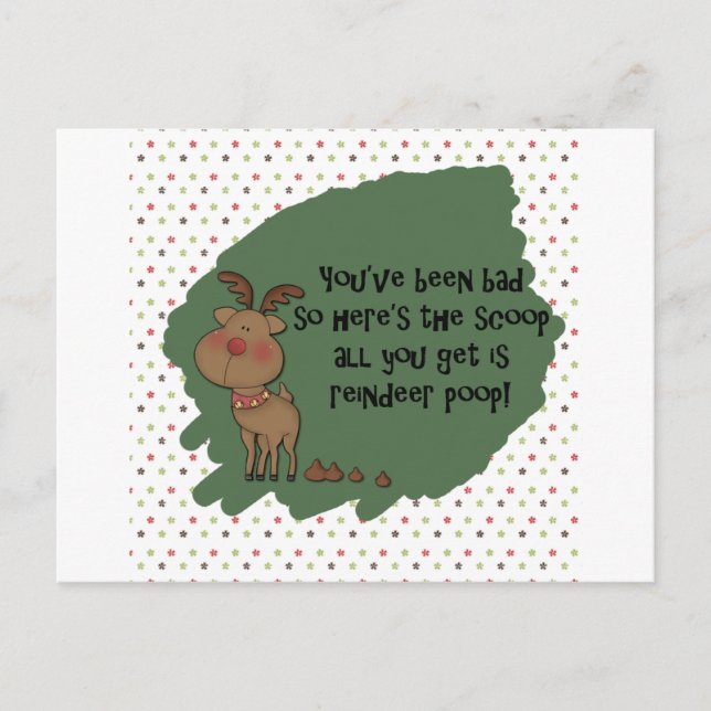Tarjeta de caca de reno para Navidades divertidos (Anverso)