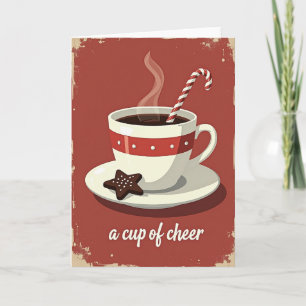 Tarjeta de cacao navideño vintage