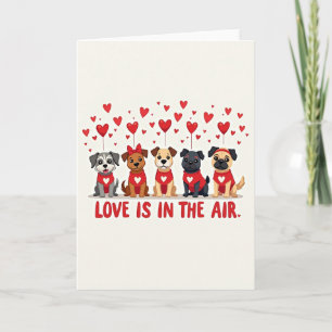 Tarjeta de cachorro Amor está en el aire