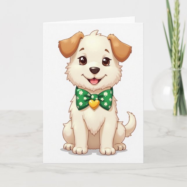 Tarjeta de cachorro con lazo (Anverso)