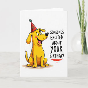 Tarjeta de cachorro con sombrero festivo
