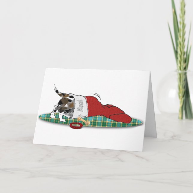 Tarjeta de cachorro de Catahoula en Navidades de a (Anverso)