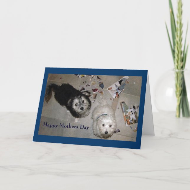Tarjeta de cachorro del Día de la Madre (Anverso)