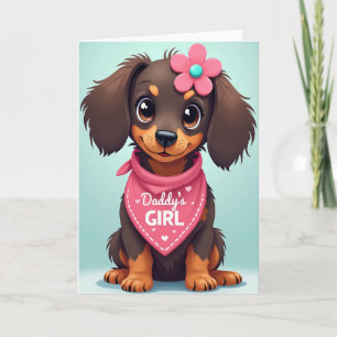Tarjeta de cachorro del día del padre floral