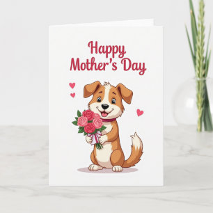 Tarjeta de cachorro feliz con lunares