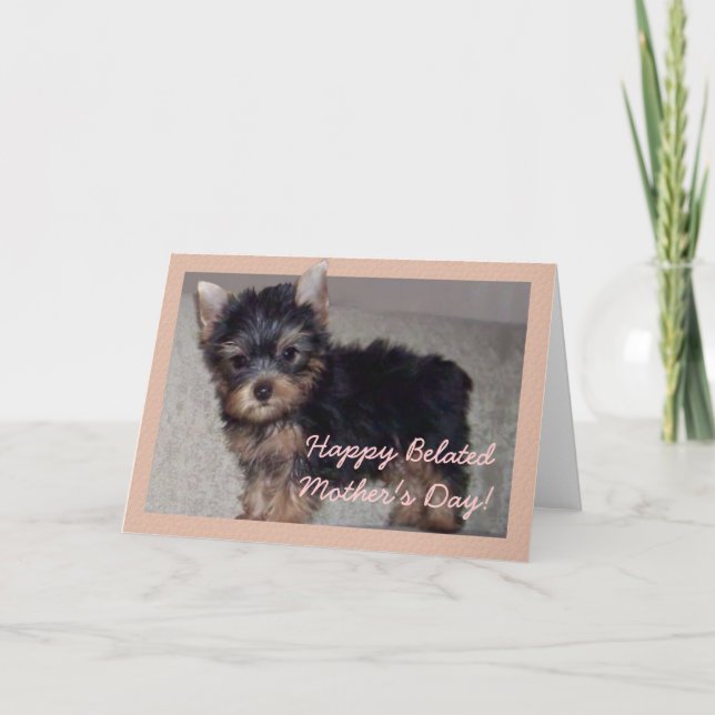 Tarjeta de cachorro Happy Belated Mother's Day Yor (Anverso)
