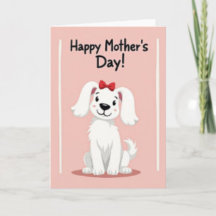 Tarjeta de cachorro pastel a rayas