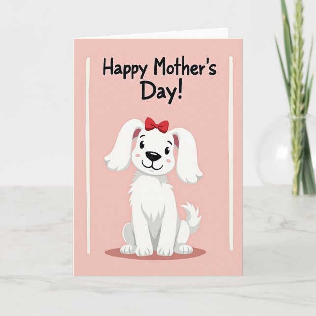 Tarjeta de cachorro pastel a rayas (Anverso)