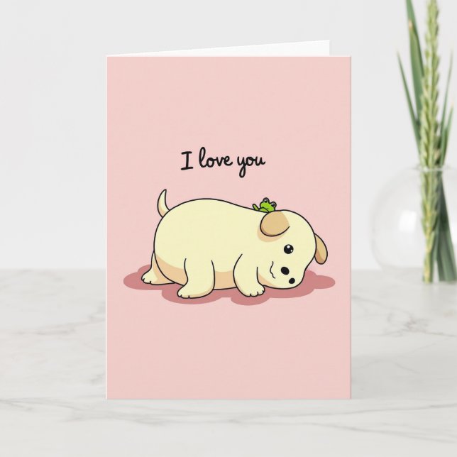 Tarjeta de Cachorro Rana Te Amo (Anverso)