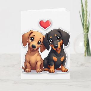 Tarjeta de cachorros de Dachshund