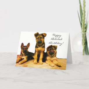 Tarjeta de cachorros Happy Belthday Shepherd