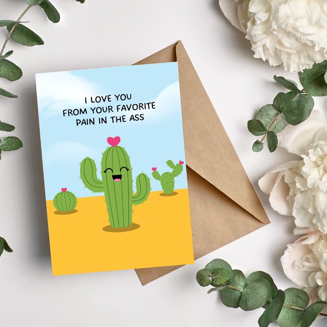 Tarjeta de Cactus Divertida de Amor de Tu Dolor Fa (Subido por el creador)