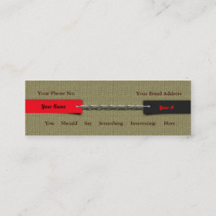 Tarjeta de cadena de lino contemporánea del perfi