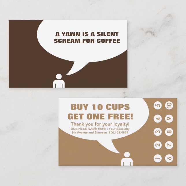 tarjeta de café con comillas timbólicas (Anverso / Reverso)