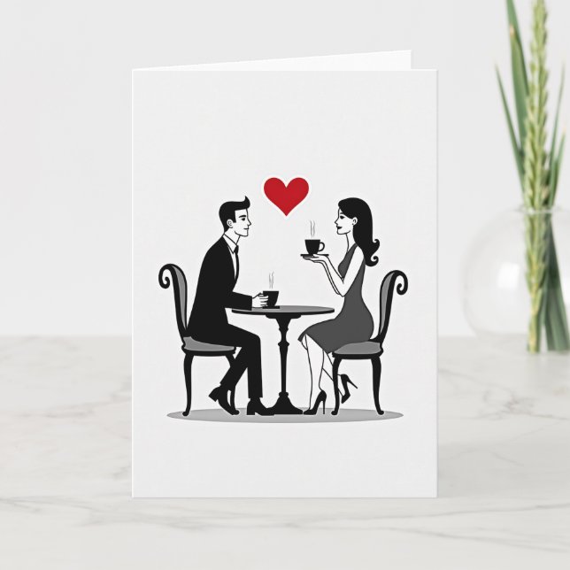 Tarjeta de Café de Amor Simple (Anverso)